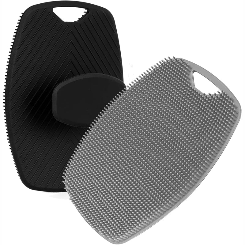 Silicone Body Scrubber Bath Wash Brush Exfoliating Body Brush Shower Face Scrubber Handle Wet & Dry Brushing for Man Women